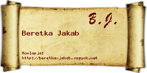 Beretka Jakab névjegykártya